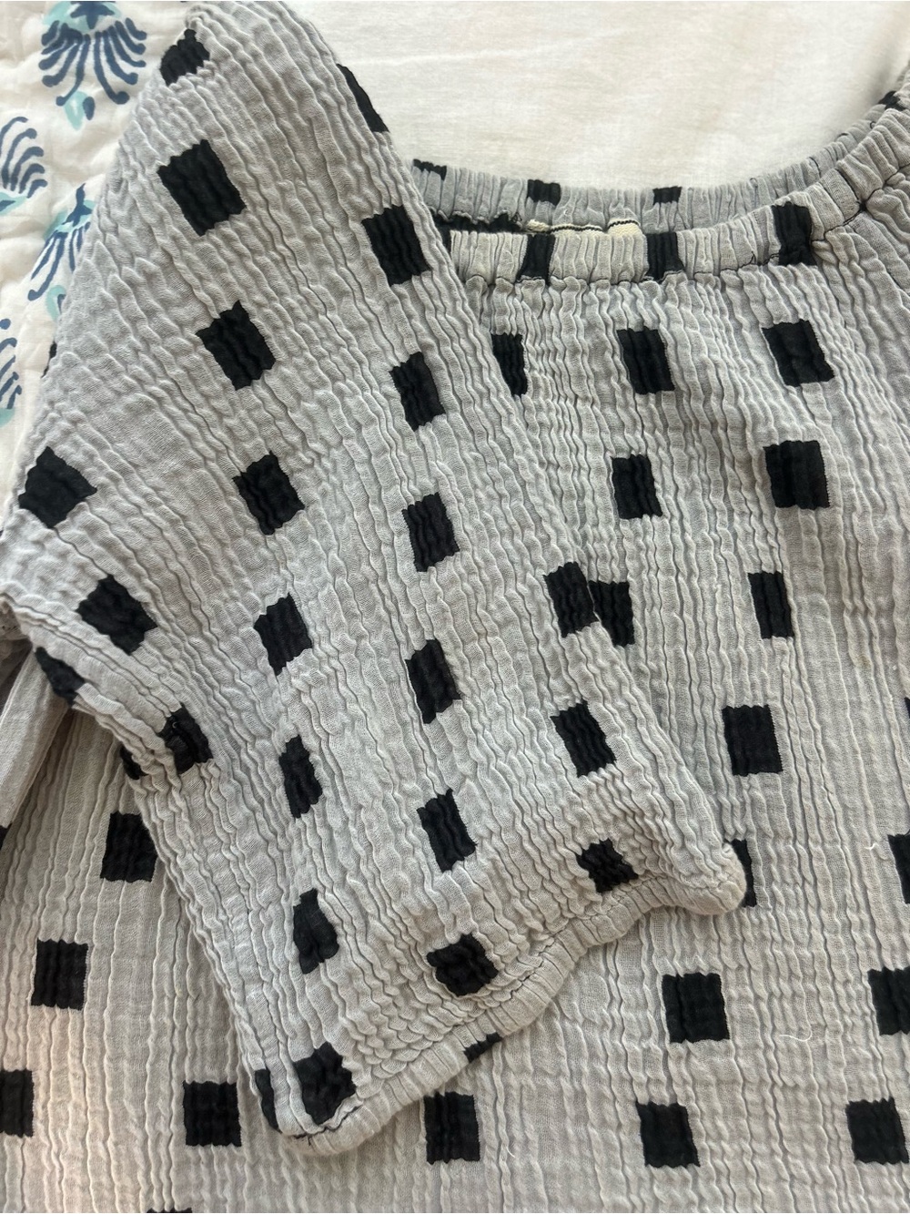 Ace & Jig Gray Top with Black Square Print - Picture 2 of 4